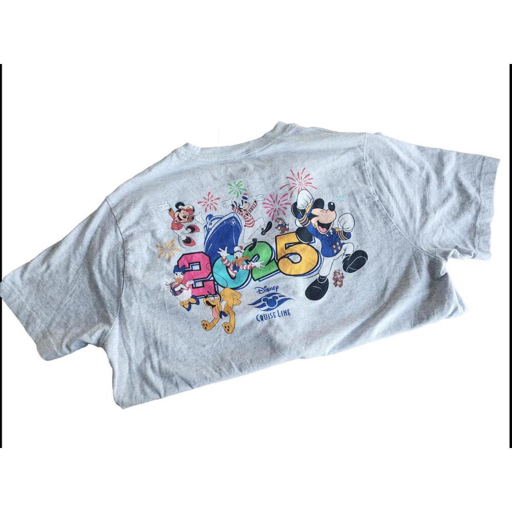 2025 DCL Disney Cruise Line Mickey Minnie Colorful T Shirt Size Large
